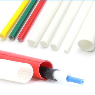 White Silicone Fiberglass Sleeve 100m , 12mm Braided Fiberglass Tube