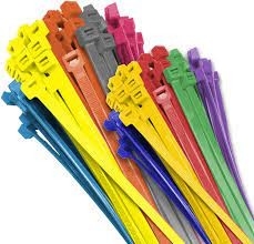 PA66 Self Locking Nylon Cable Ties 1mm UV Resistant 250mm Different Colored Zip Ties