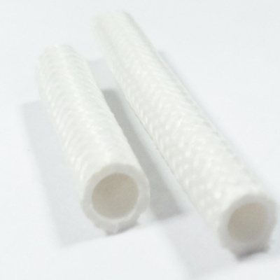 White Silicone Fiberglass Sleeve 100m , 12mm Braided Fiberglass Tube